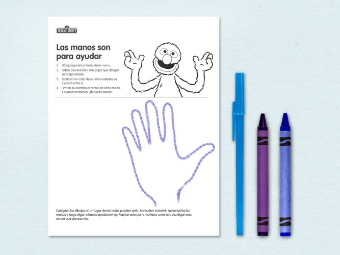 Las manos son para ayudar printable.