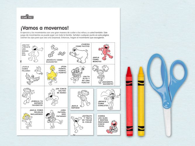 ¡Vamos a movernos! activity sheet.