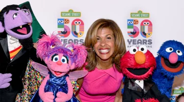 Hoda Kotb, The Count, Abby, Elmo and Grover.