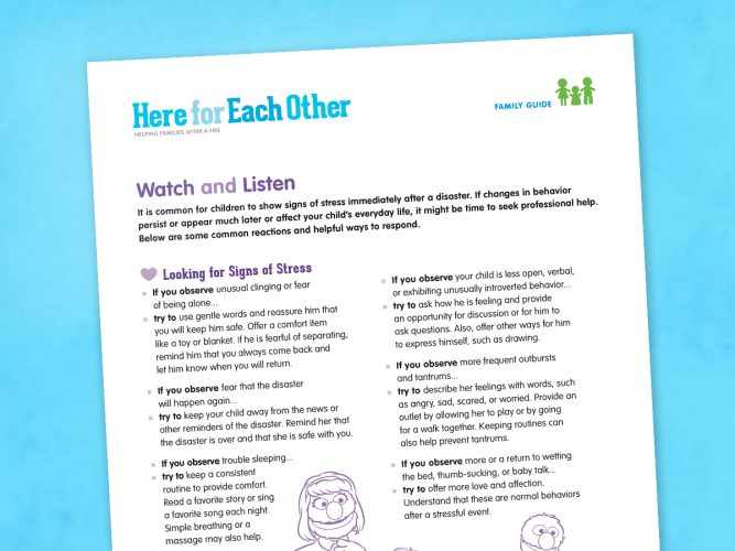 Here For Each Other fires printable.