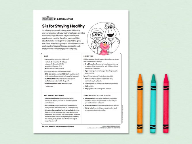 S is for staying healthy printable.