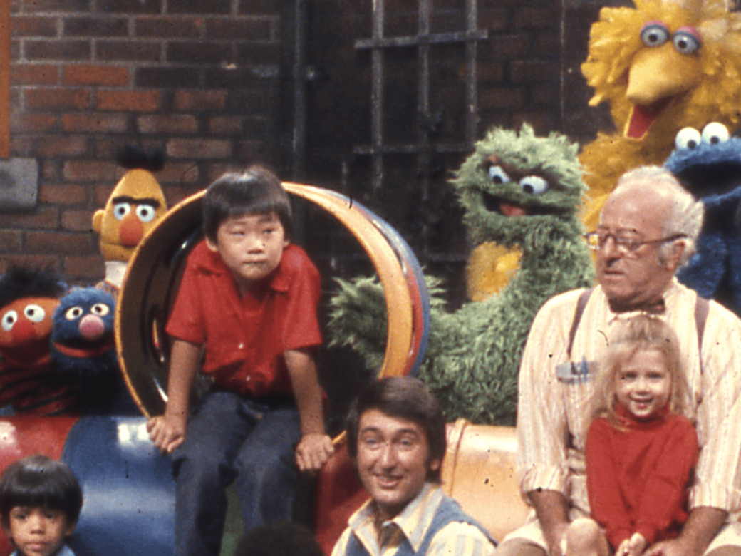 Mr. Hooper, Bert, Ernie, Bob, Oscar and Cookie monster