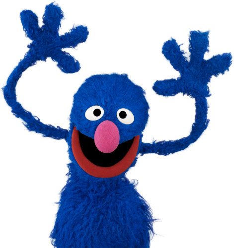 Grover posing with his arms outstretched