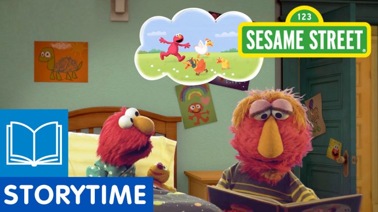 Louie reads Elmo a bedtime story