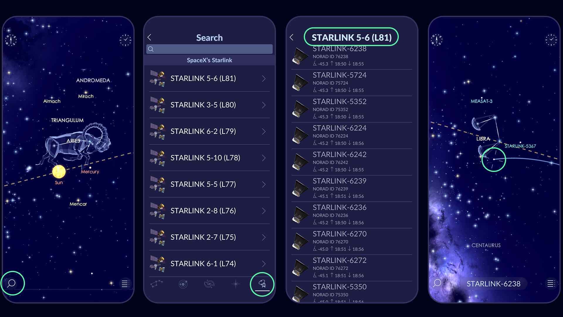 How to track Starlinks via Star Walk 2