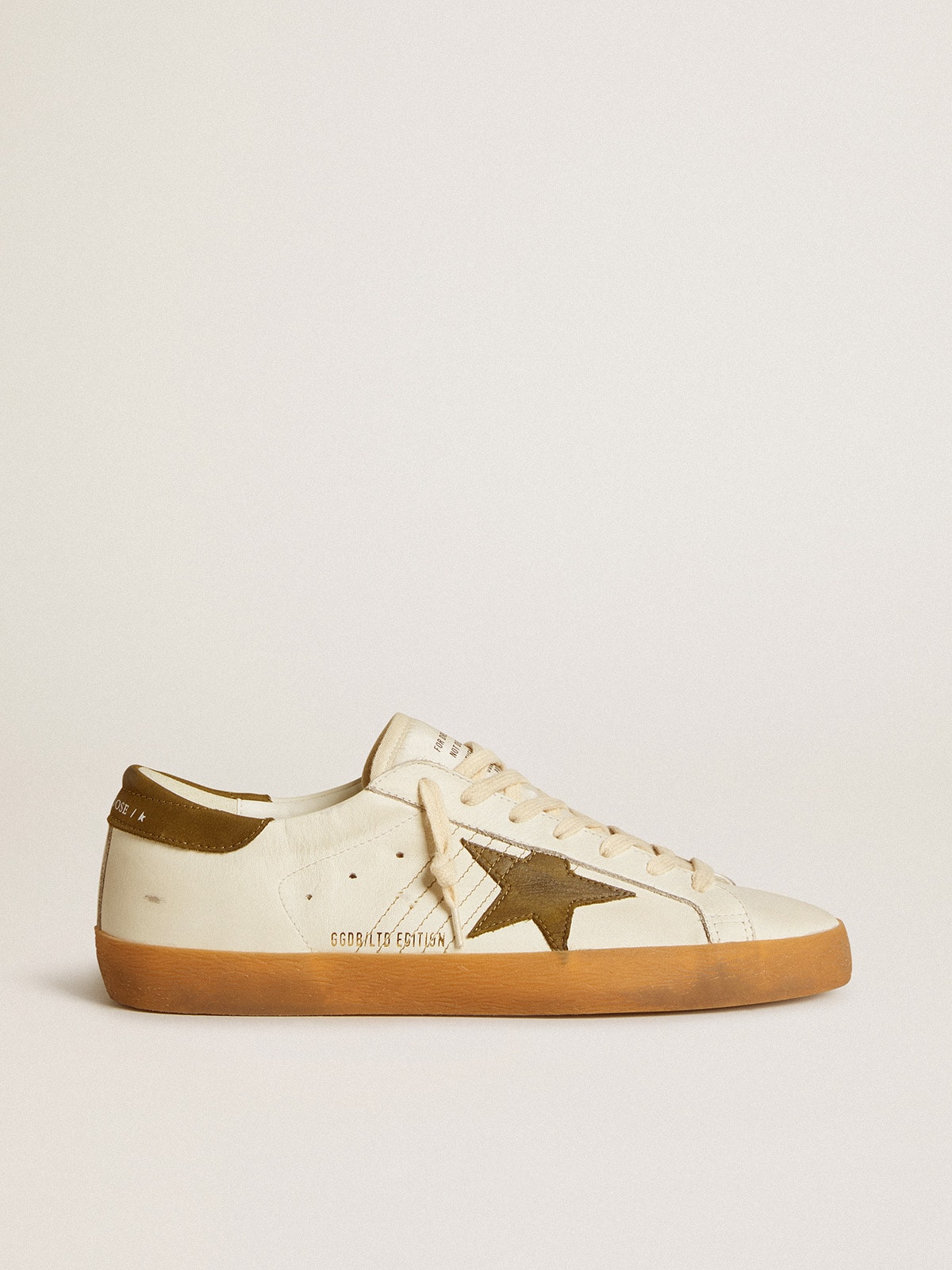 Golden Goose - Men's Super-Star LTD with military green nubuck star and heel tab in 