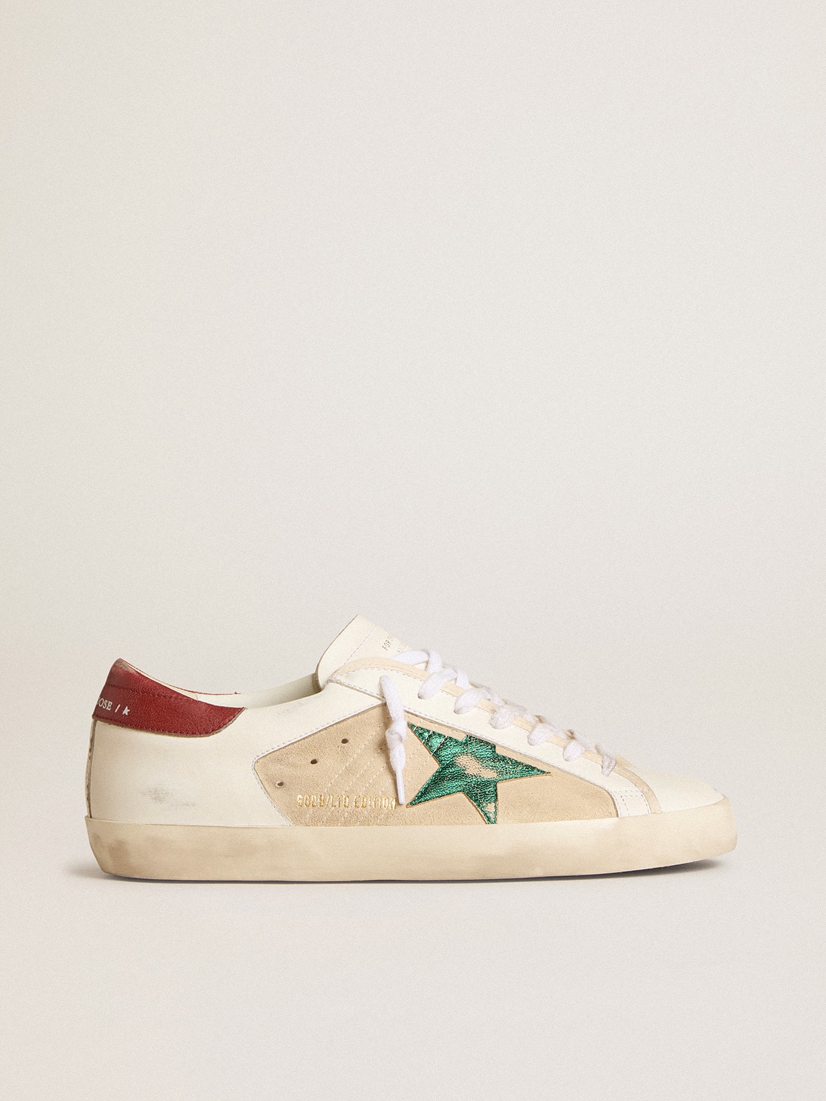 Golden Goose - Super-Star LTD de ante con estrella laminada verde y refuerzo del talón rojo in 