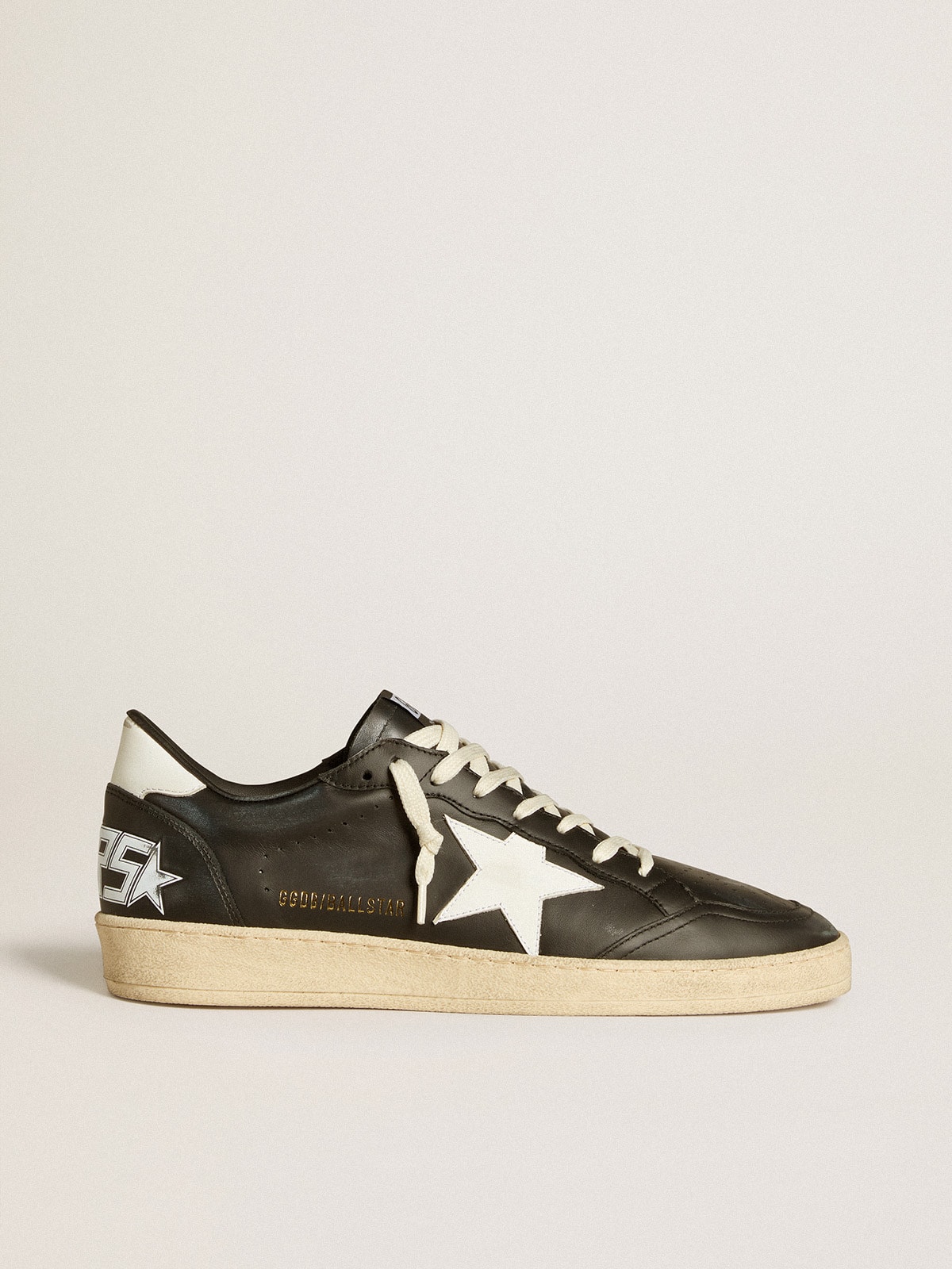 Golden Goose - Men's Ball Star in black nappa with white leather star and heel tab in 