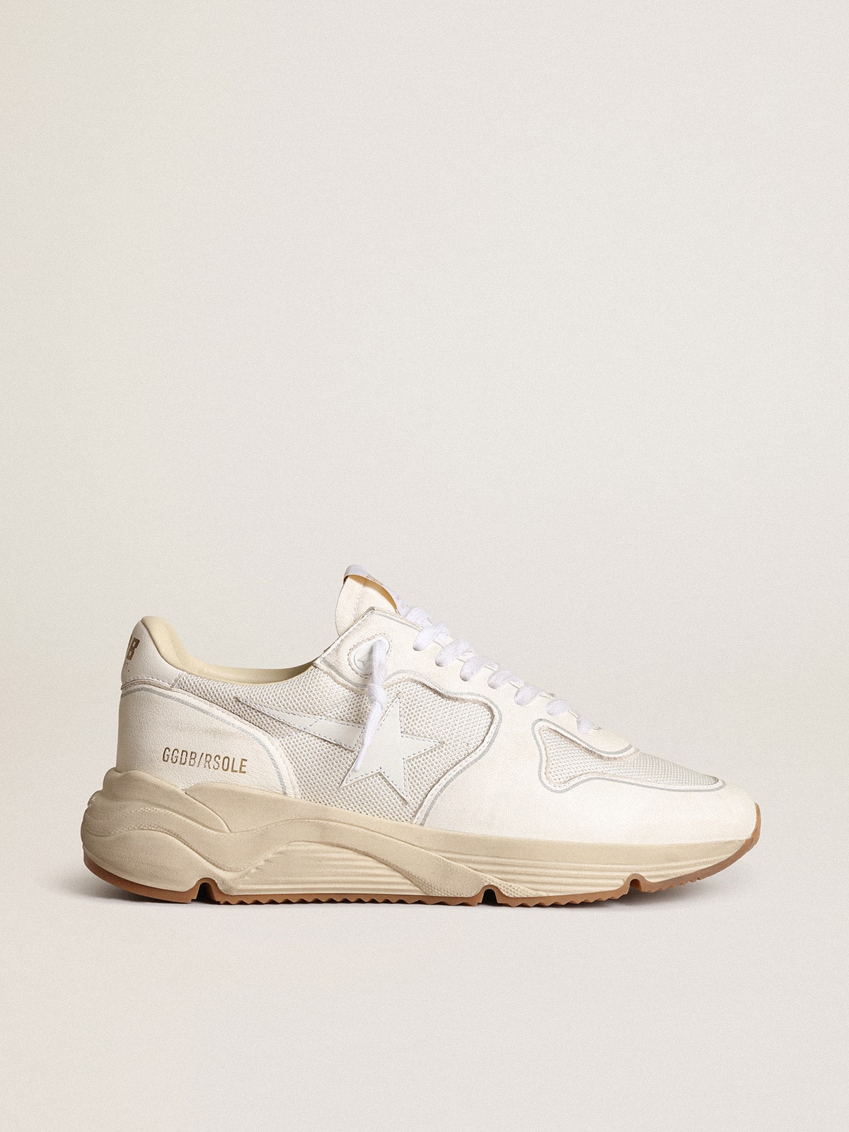 Golden Goose - Running Sole para hombre de malla y napa blanca in 