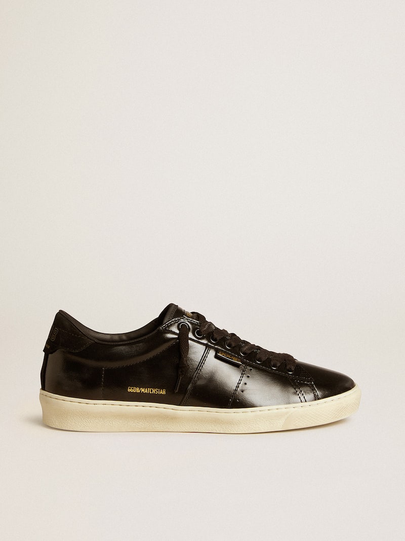 Men's Matchstar in black leather with black suede heel tab