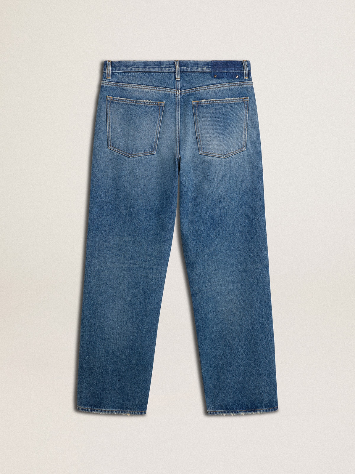 Blue medium wash loose jeans