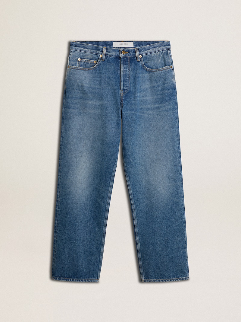 Blue medium wash loose jeans