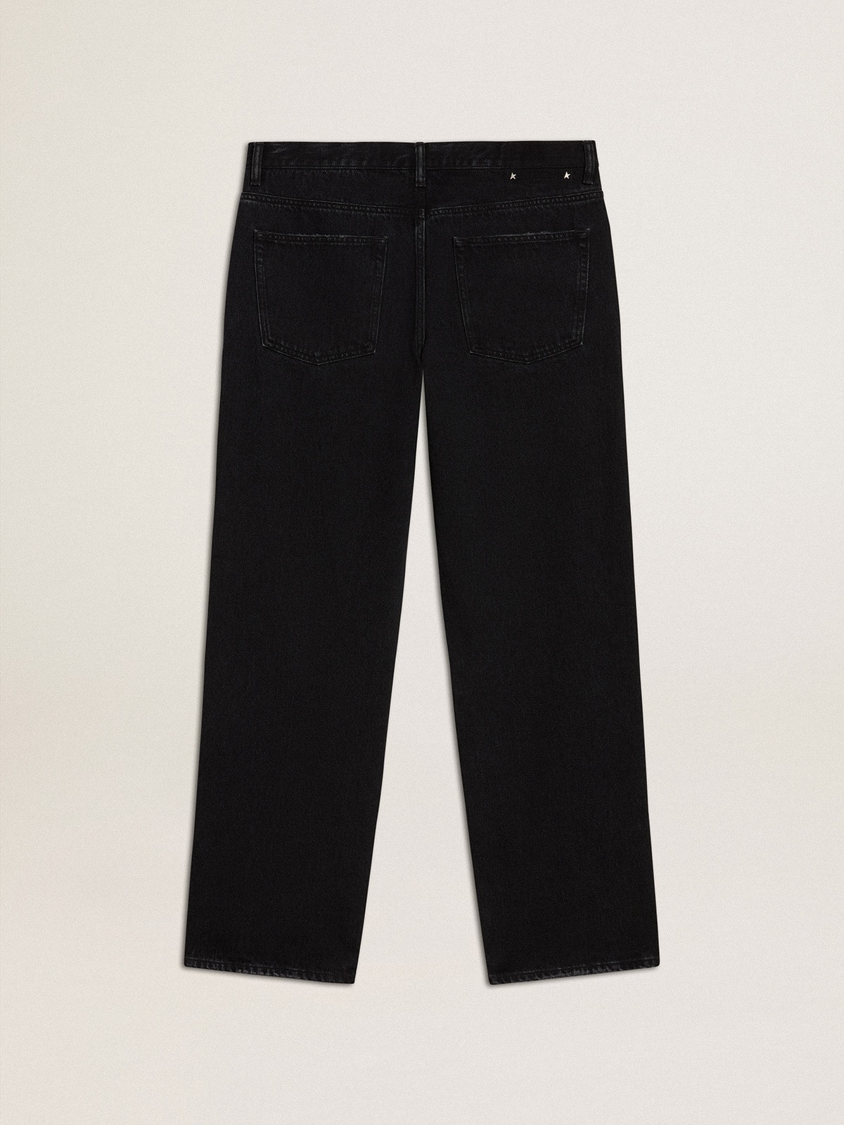 Men's black one-wash jeans