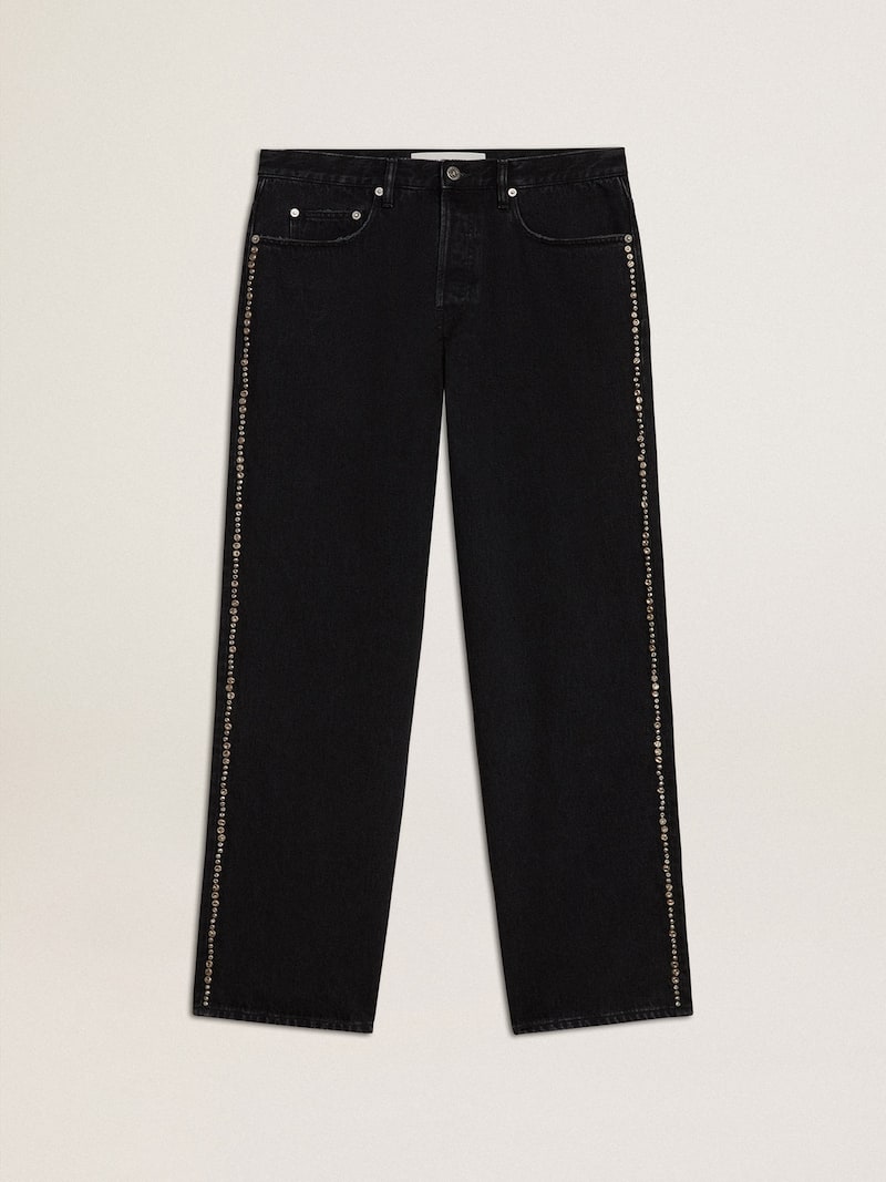 Men's black one-wash jeans