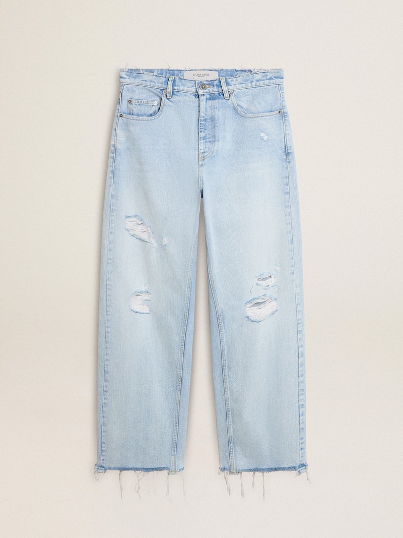 Men’s pants in lived-in effect denim