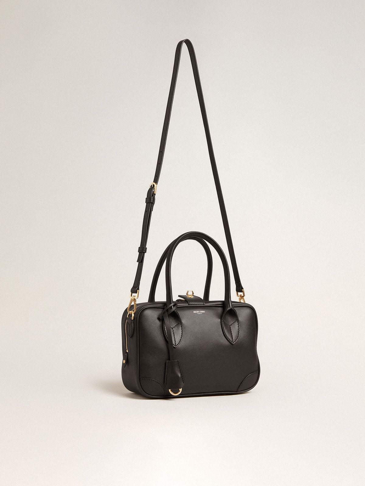 Golden Goose - Vita Bag in smooth black leather with gold details in 