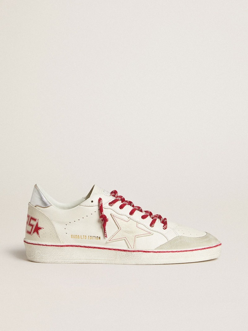 Women’s Ball Star LTD CNY in white leather with a lived-in effect