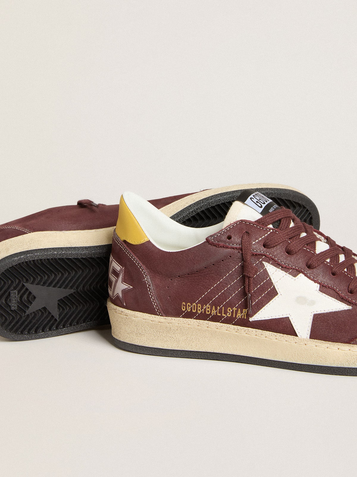 Golden Goose - Women's Ball Star in chocolate nubuck with leather star and heel tab in 