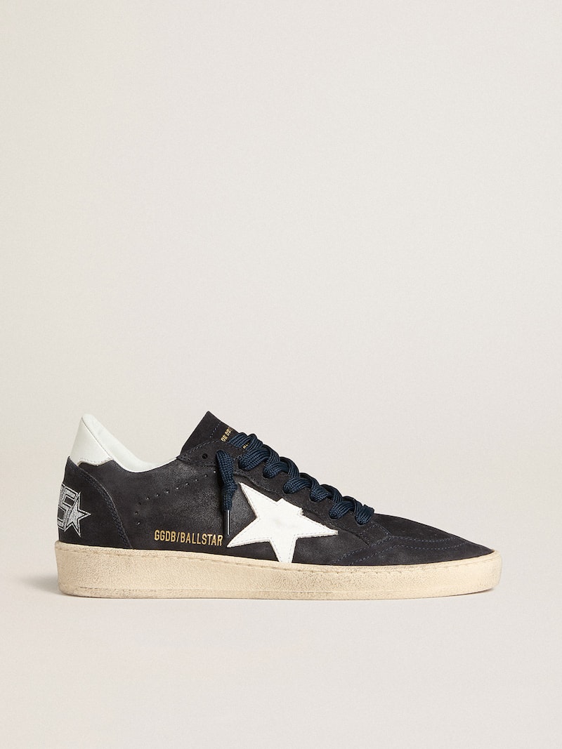 Ball Star in dark blue suede with leather star and heel tab