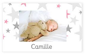 Faire-part de naissance Little Star rose