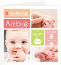 Faire-part de naissance Ambre