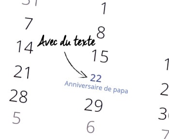 calendrier personnalisé anniversaire