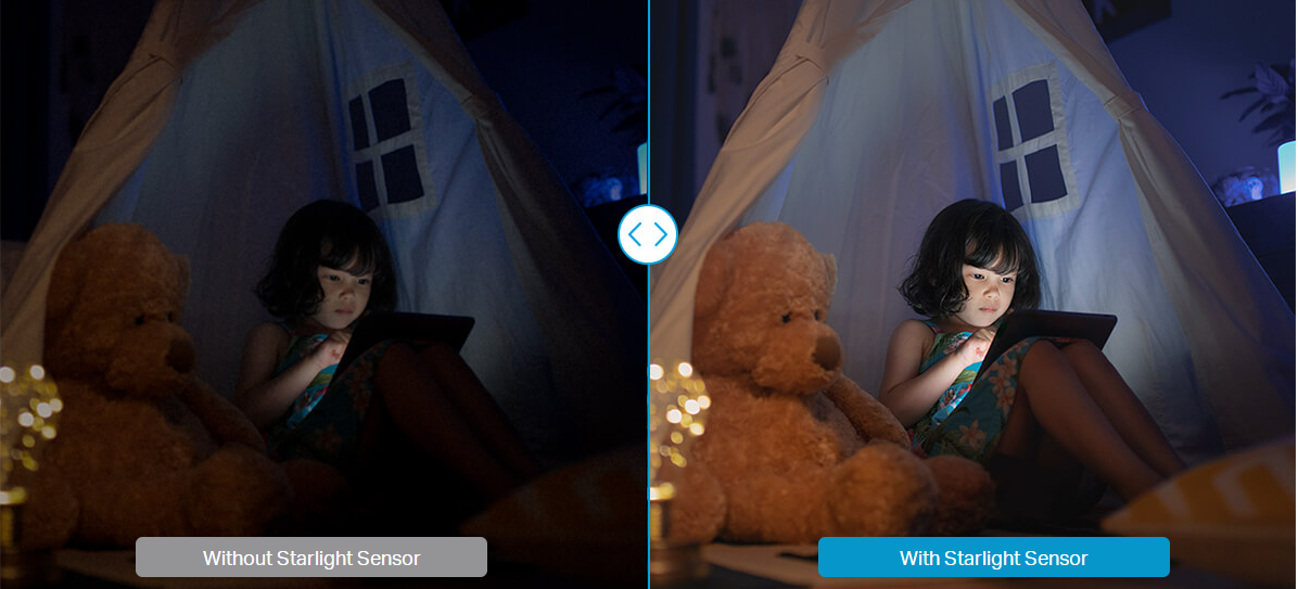 night vsion with starlight sensor, Tapo security cameras