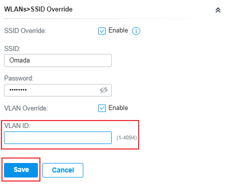 Fill in your VLAN ID and click save.