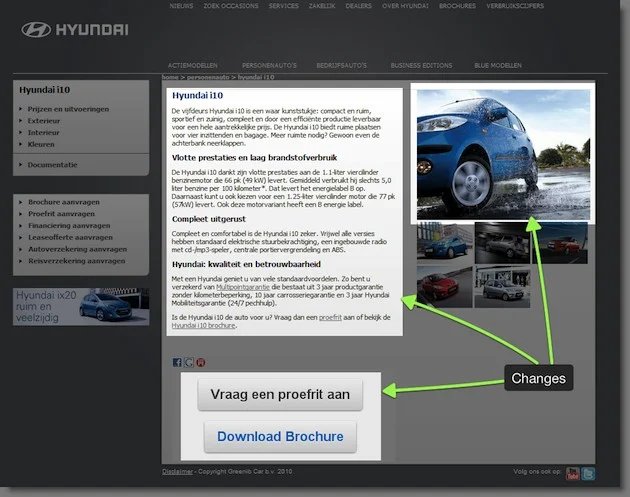 Hyundai.io Multivariate Test Variation