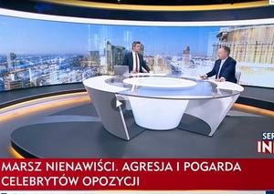 Dyskusja w studiu TVP Info podczas marszu opozycji