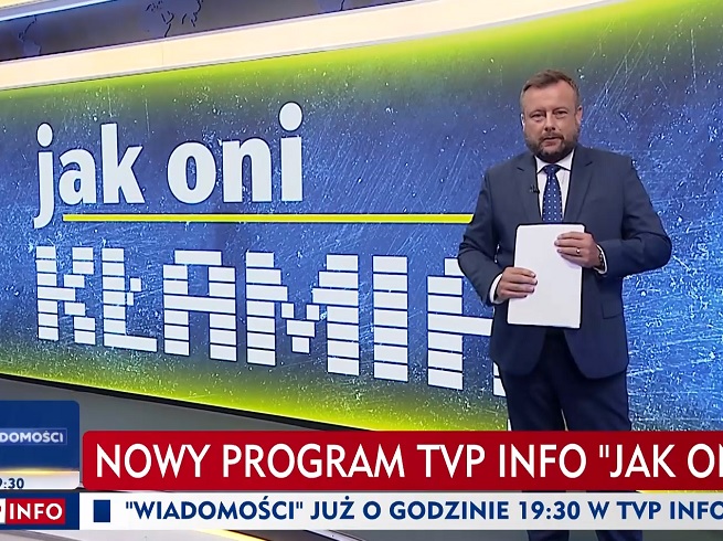 Adrian Klarenbach w programie „Jak oni kłamią”, fot. TVP Info