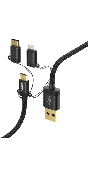 Hama 3in1 cable,microUSB/Type-C/MFI 1,5m