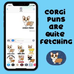 corgi puns are quite fetching - funny corgi stickers for imessage