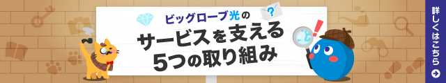 ビッグローブ光のサービスを支える５つの取り組み 詳しくはこちら