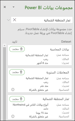 PivotTable من Power BI