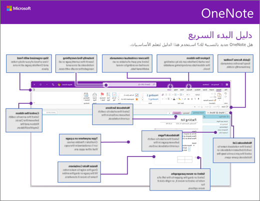 دليل البدء السريع لـ OneNote 2016 (على Windows)