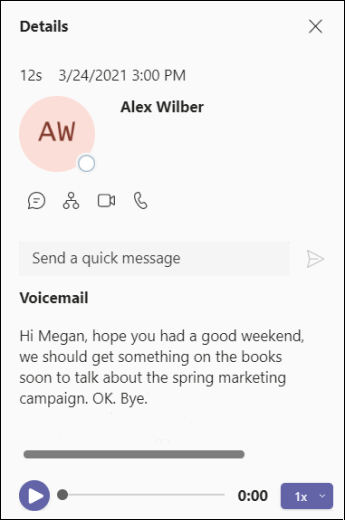 شاشة Teams-Voicemail-Details