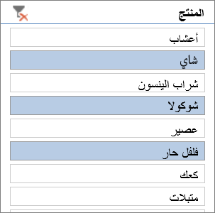 مقسم طريقة العرض ذو عناصر محددة