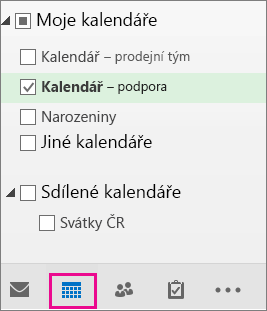 Zvolte zobrazení kalendáře.