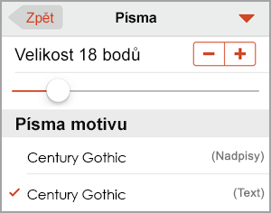 Volba velikosti písma