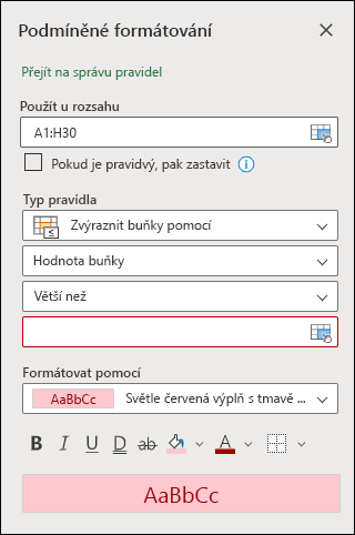 Nové pravidlo – krok 1