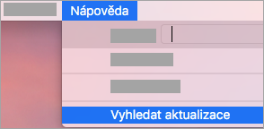 Nápověda > Vyhledat aktualizace