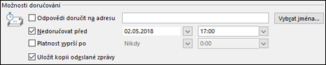 Nastavte datum a čas doručení zprávy.