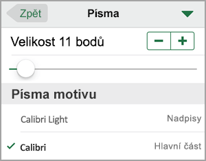 Změna velikosti písma