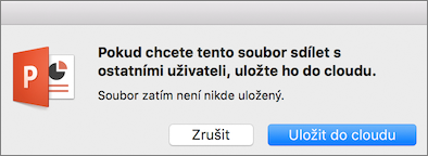 Ukládání do cloudu PPT pro Mac