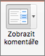 Výběr možnosti Zobrazit komentáře