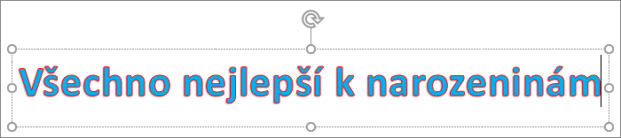 WordArt s aplikovanou barvou výplně a obrysu textu