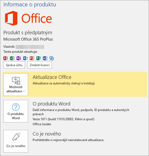 Zobrazí pohled pozadí Backstage v Office 365