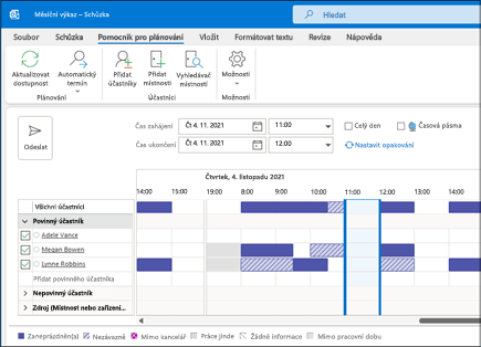 Outlook Pomocník pro plánování