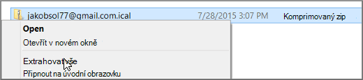 Klikněte pravým tlačítkem myši na soubor a zvolte Extrahovat.